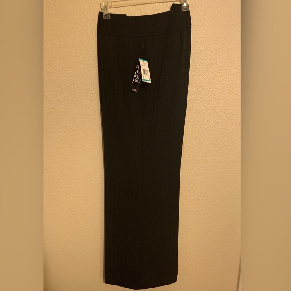 Kasper Pinstriped Black Pants